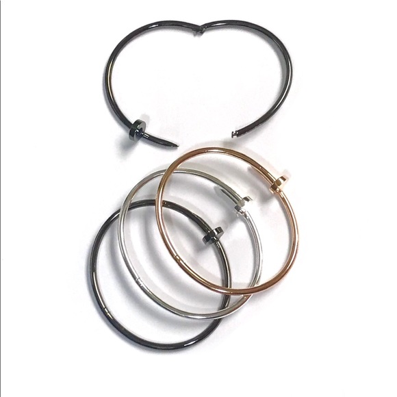 Steel Nail Shape Love Bangle Bracelet - Picture 2 of 8